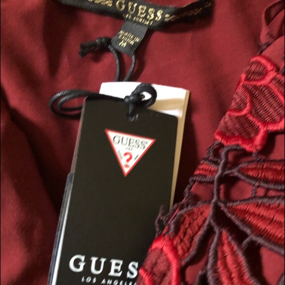 Guess Tegaan Burgundy Lace Dress Sz M NWT - Picture 5 of 7